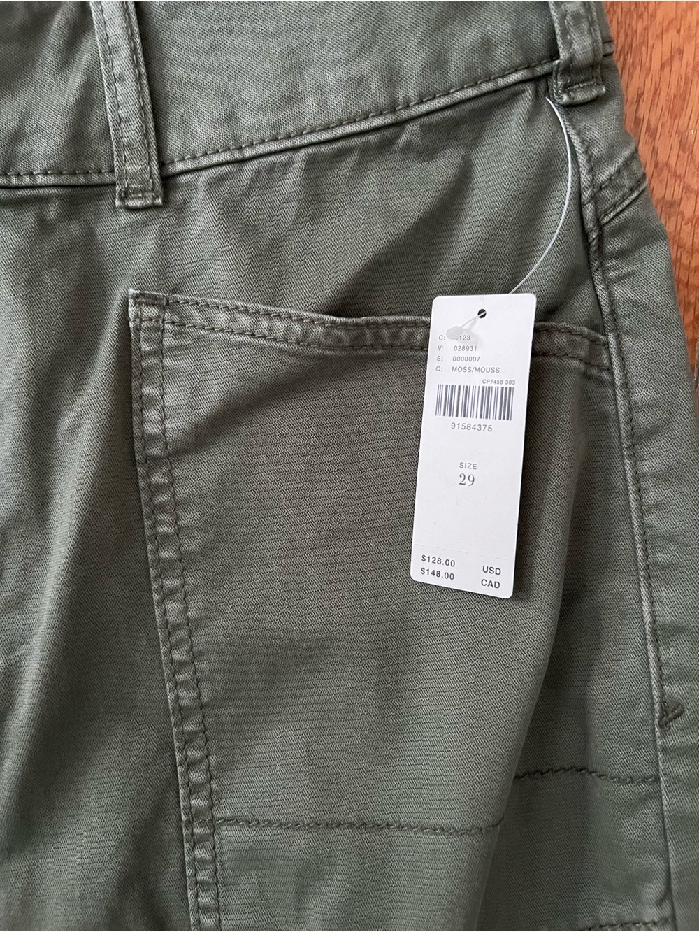 Pilcro Straight-Leg Utility Jeans in Olive - Picture 5 of 7
